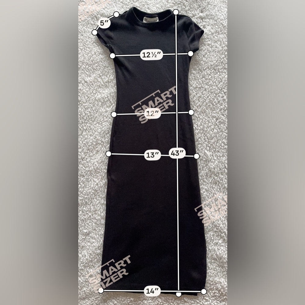No Boundaries Women’s Maxi Dress Black Size X-Small Ribbed Short Sleeves - Picture 5 of 9